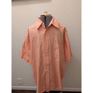 Roundtree & Yorke Shirt Mens 2XL Pink Button Up Short Sleeve Polyester Blend
